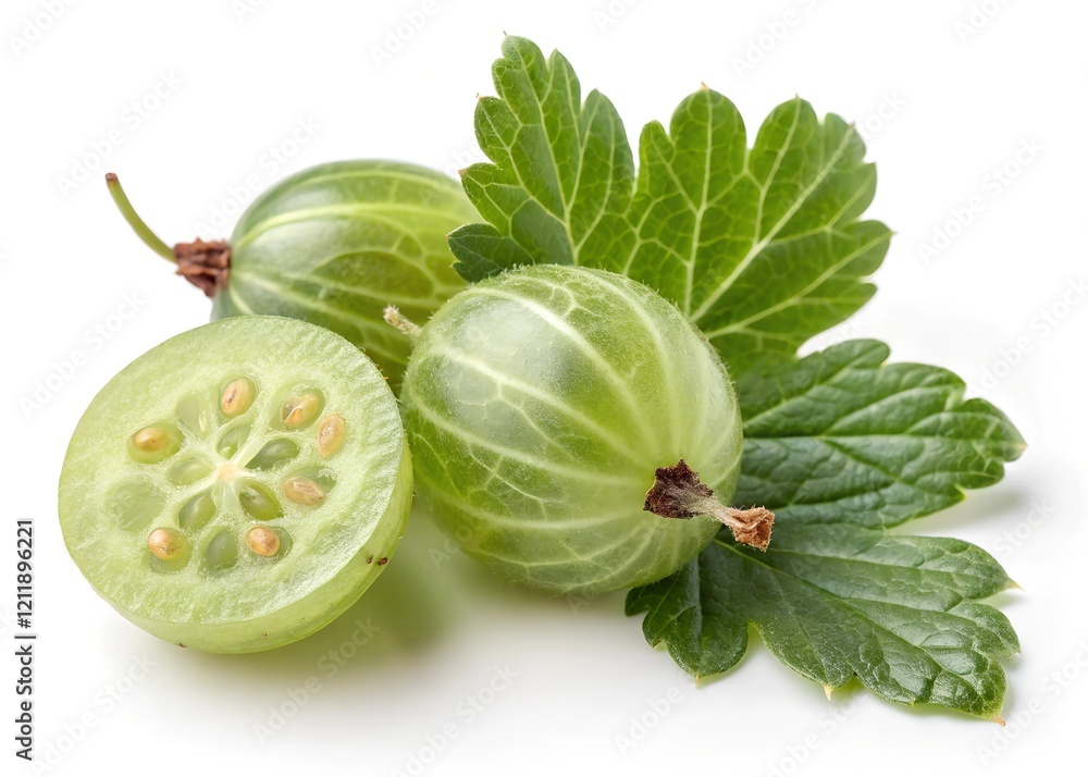 gooseberries on a white background gooseberries on a white background