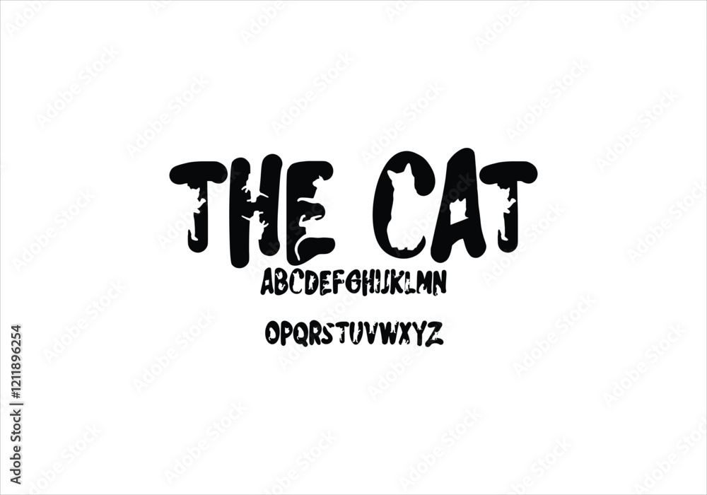 The Cat font for logo and headline. Isolated vector typeset The Cat font for logo and headline. Isolated vector typeset