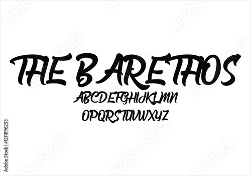 The Barethos font for logo and headline. Isolated vector typeset