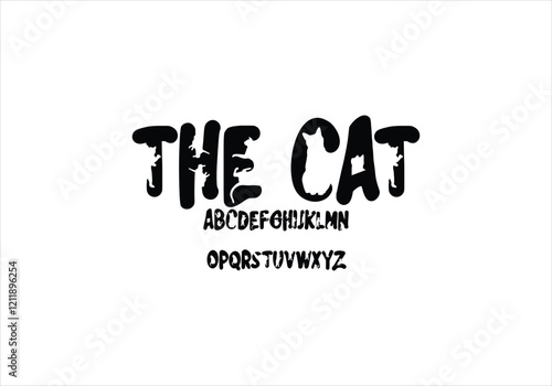 The Cat font for logo and headline. Isolated vector typeset