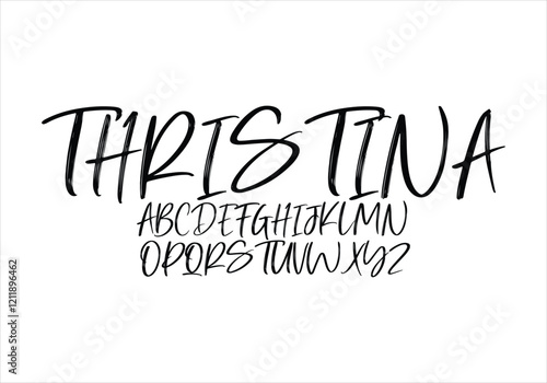 Thristina font for logo and headline. Isolated vector typeset