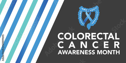 Vector illustration on the theme of Colorectal Cancer awareness month. It is a type of cancer that begins in the large intestine. The colon is the final part of the digestive tract.