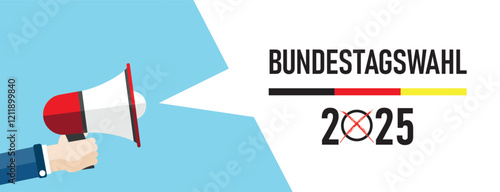 Hand Megafon Bundestagswahl 2025