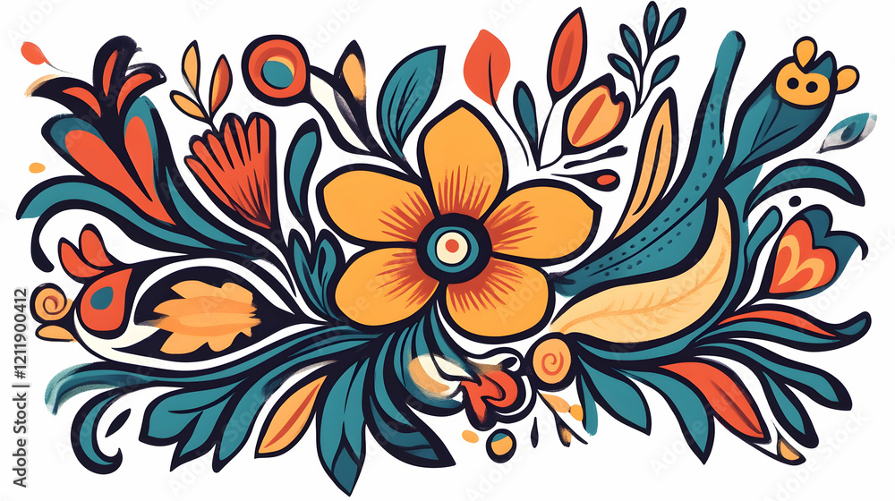 Vibrant floral arrangement, nature-inspired design, decorative element for website or print Vibrant floral arrangement, nature-inspired design, decorative element for website or print