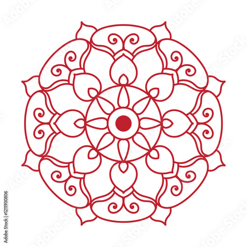 Hand drawn mandala design. Easy mandala Outline.  Vector mandala design. Mandala design for coloring 
