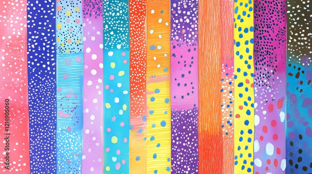Abstract polka dots and colorful patterns. Hand-drawn illustrations Abstract polka dots and colorful patterns. Hand-drawn illustrations