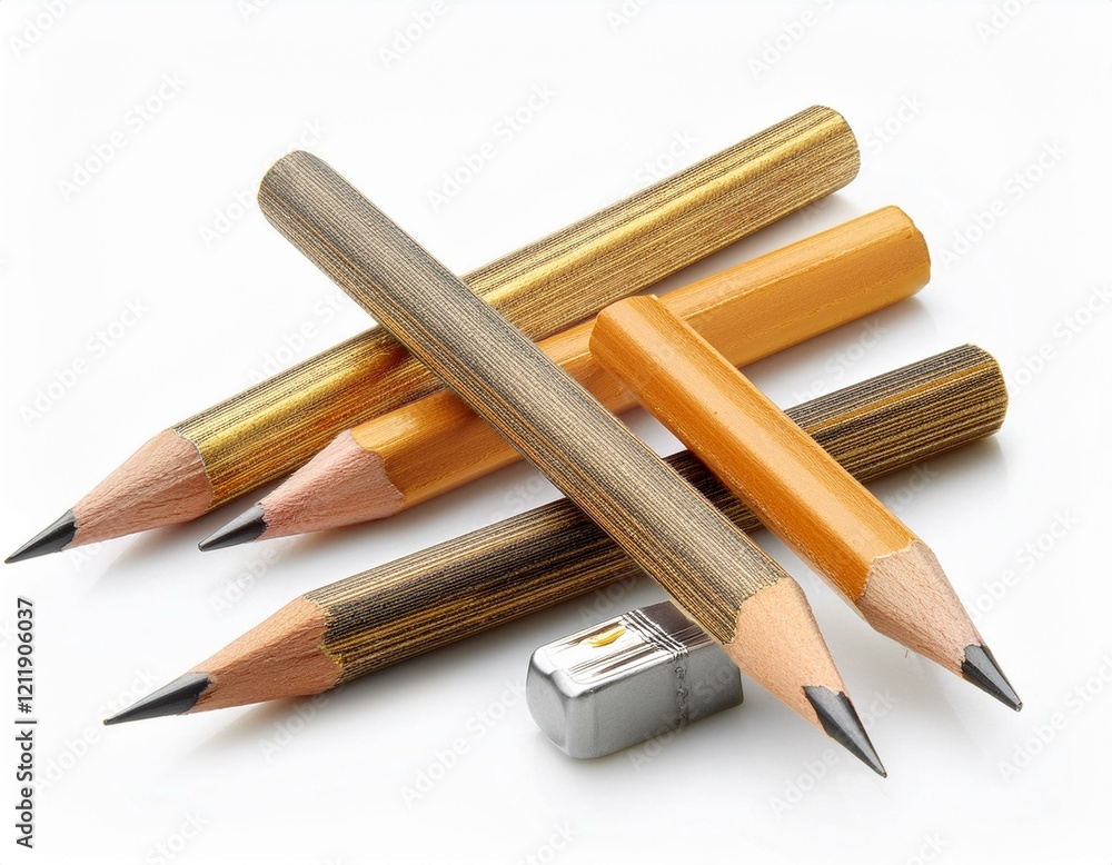 Fototapeta premium pencil and sharpener, Pencil isolated on white background