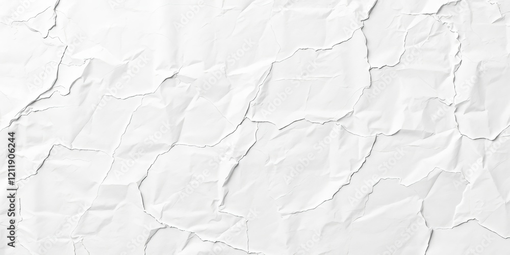 Blank white crumpled paper poster texture background, abstract, white Blank white crumpled paper poster texture background, abstract, white