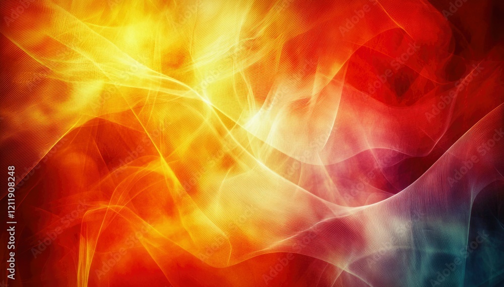 Fototapeta premium Abstract Red Orange Yellow Swirling Light Waves