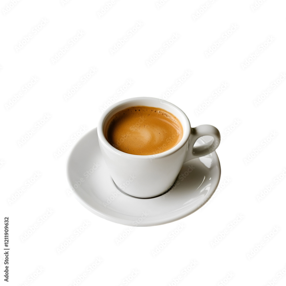 Aromatic espresso in a white cup, perfect for a morning pick-me-up or an afternoon treat. Aromatic espresso in a white cup, perfect for a morning pick-me-up or an afternoon treat.
