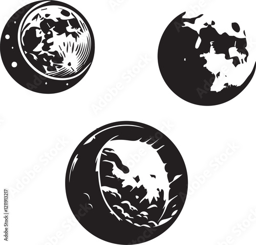 silhouette of clean moon
