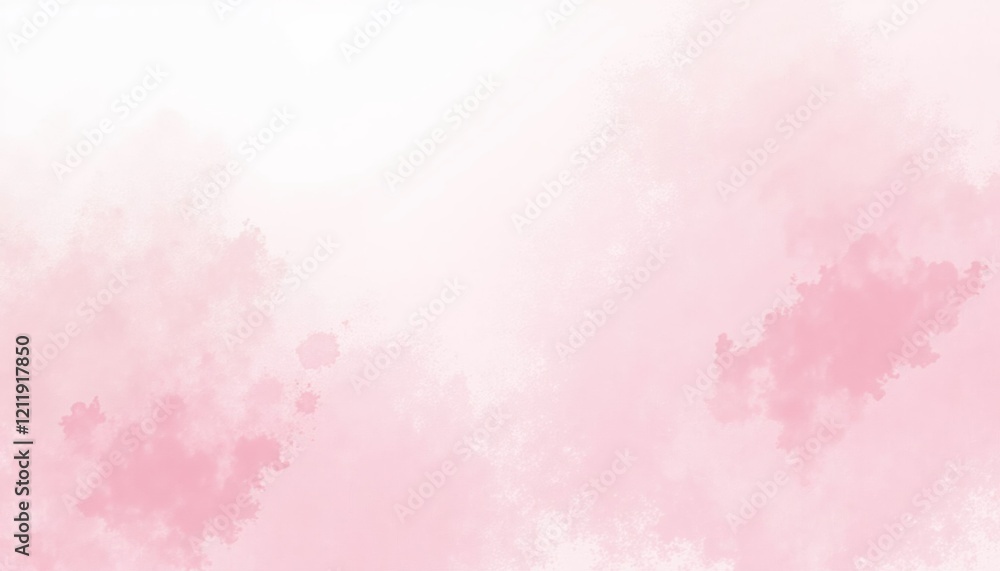 Fototapeta premium Abstract pink and white watercolor painting with soft clouds, background, texture.