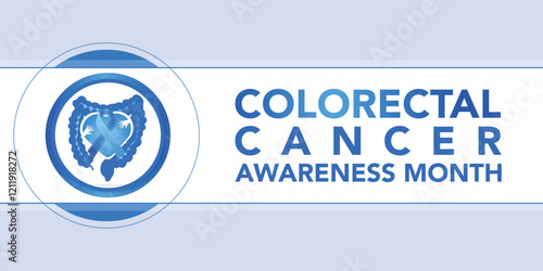 Vector illustration on the theme of Colorectal Cancer awareness month. It is a type of cancer that begins in the large intestine. The colon is the final part of the digestive tract.