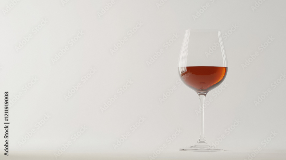 A crystal-clear wine glass filled halfway with rich red wine. A crystal-clear wine glass filled halfway with rich red wine.