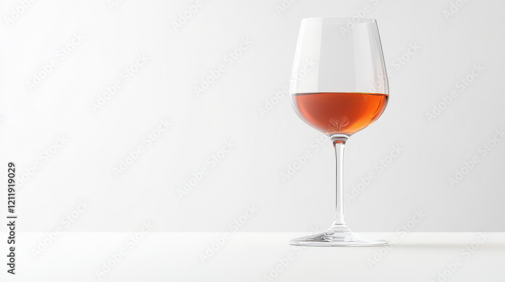 A crystal-clear wine glass filled halfway with rich red wine. A crystal-clear wine glass filled halfway with rich red wine.
