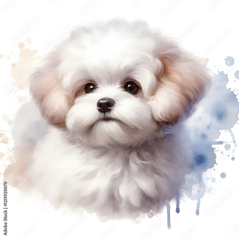 흰 배경, 말티푸, 수채화. jpeg (white background, Maltipoo, water colour, jpeg) 흰 배경, 말티푸, 수채화. jpeg (white background, Maltipoo, water colour, jpeg)