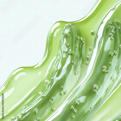 A striking image of vibrant green gel featuring lively bubbles, evoking a sense of freshness and energy.