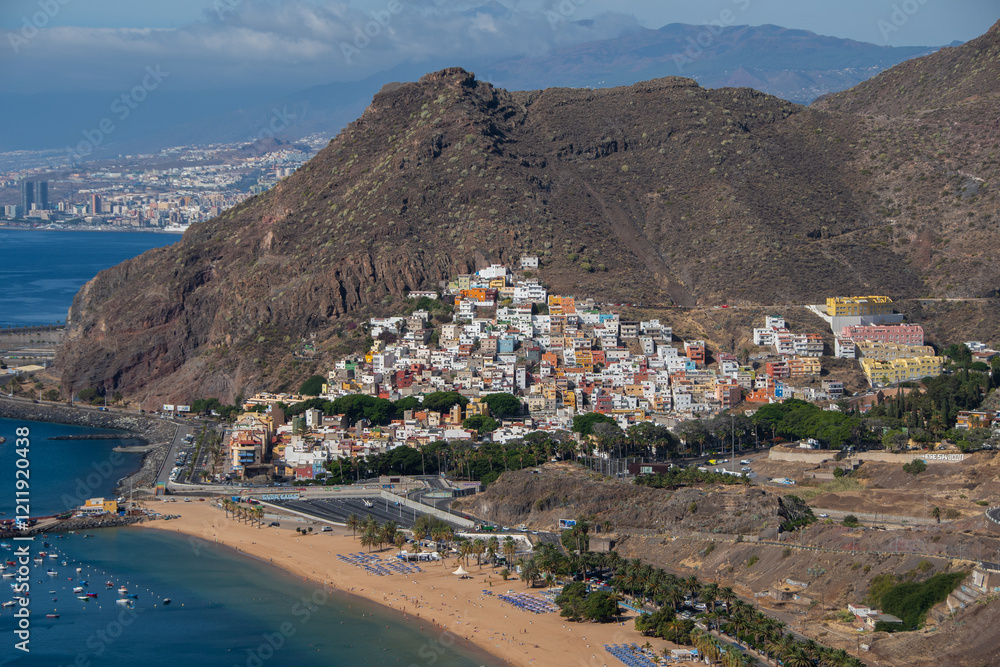The view from above of the town