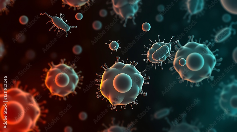 Microscopic view of probiotics bacteria in human stomach, showing escherichia coli and other organisms involved in digestion and health care
Microscopic view of probiotics bacteria in human stomach, showing escherichia coli and other organisms involved in digestion and health care