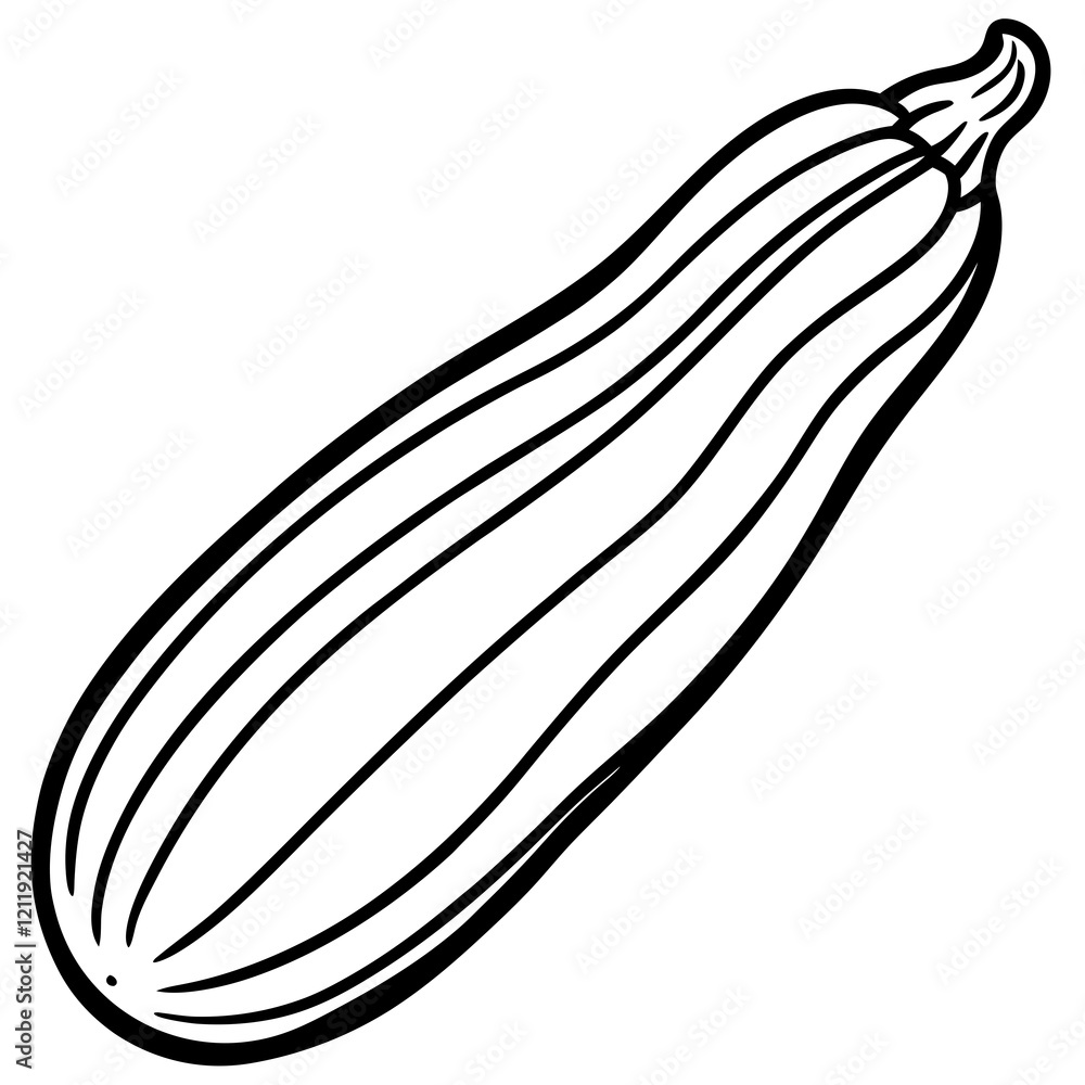Minimalist Zucchini Vector Artwork Minimalist Zucchini Vector Artwork