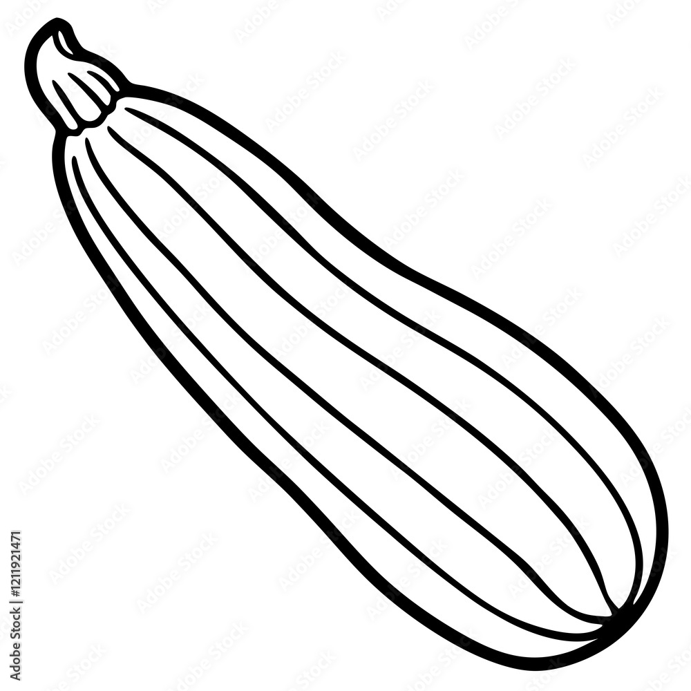 Minimalist Zucchini Vector Artwork Minimalist Zucchini Vector Artwork