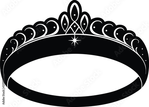 Elegant Black Tiara Crown Royal, Princess, Jewelry, Design, Style