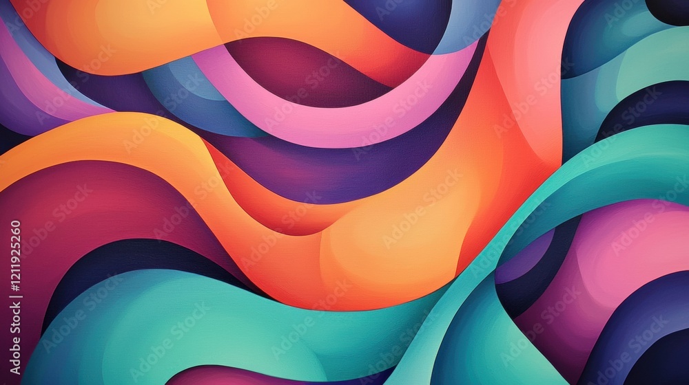 Abstract Colorful Waves Vibrant Hues and Dynamic Curves Abstract Colorful Waves Vibrant Hues and Dynamic Curves