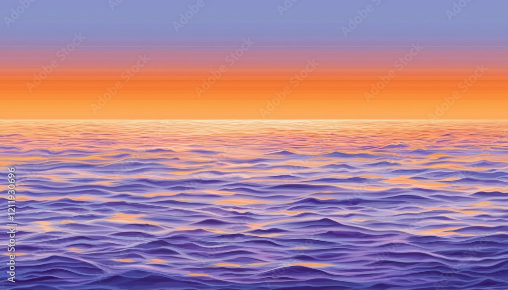 Obraz premium Serene Sunset Ocean Waves Abstract Art