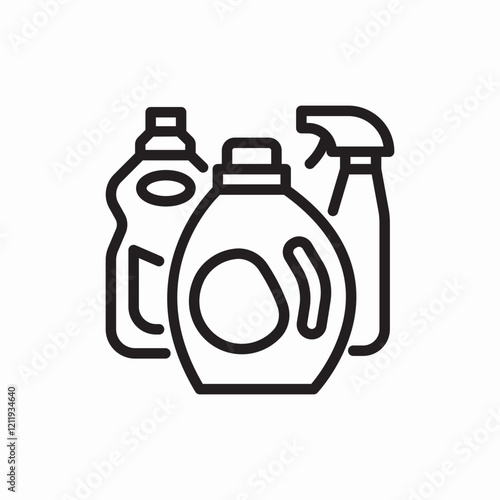 Cleaning products household supplies icon vector sign