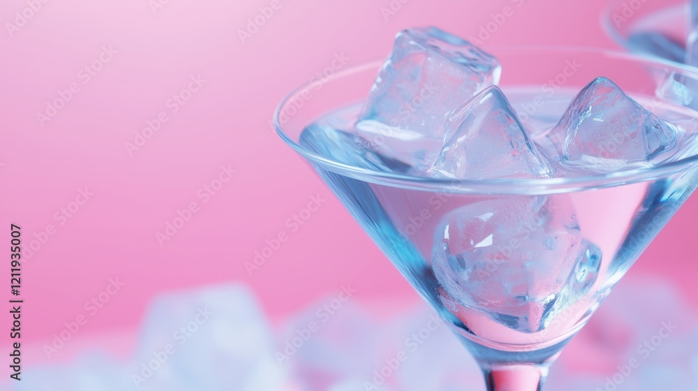 A refreshing martini with ice, evoking a wintery or festive atmosphere A refreshing martini with ice, evoking a wintery or festive atmosphere