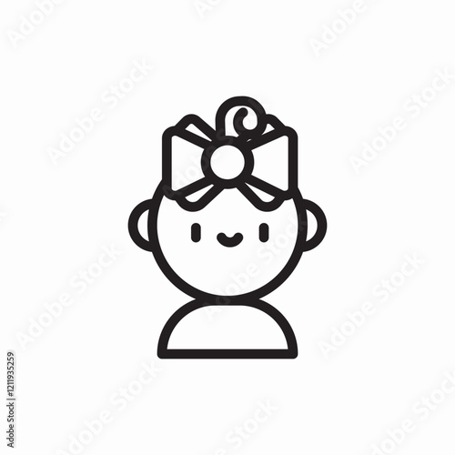 Baby girl cute smile icon vector sign
