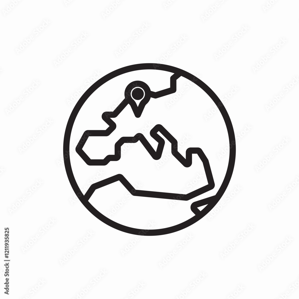 Europe continent world map icon vector sign Europe continent world map icon vector sign