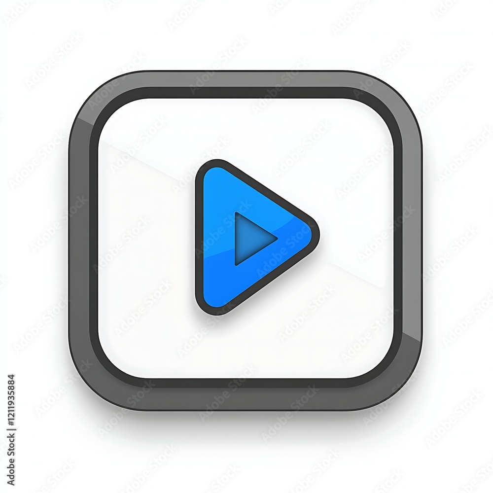Minimalist Video Player Icon with Play Button