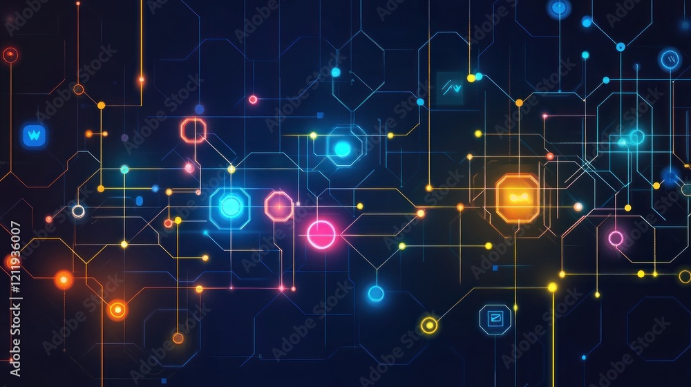Obraz premium Global network data flow, digital background, technology, connectivity, communication