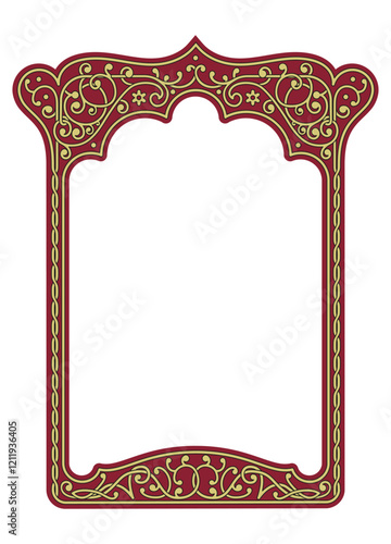 Frame with a fabulous twisted ornament. Vector illustration