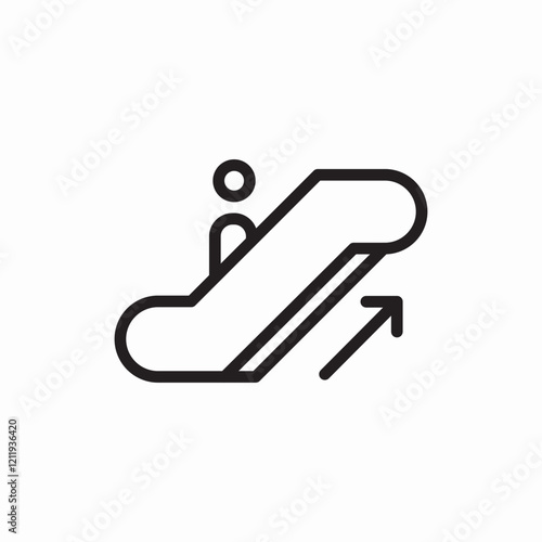 Escalator moving stairs transport icon vector sign