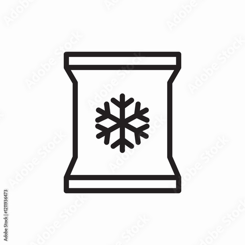 Frozen food storage package icon vector sign