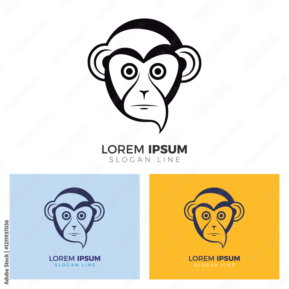 Obraz premium Squirrel Monkey Logo Design.