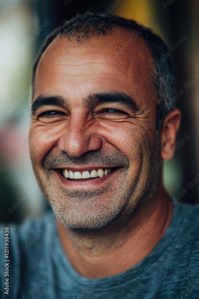 Fototapeta premium A person with a cheerful expression, suitable for illustrations of joy, positivity and good times