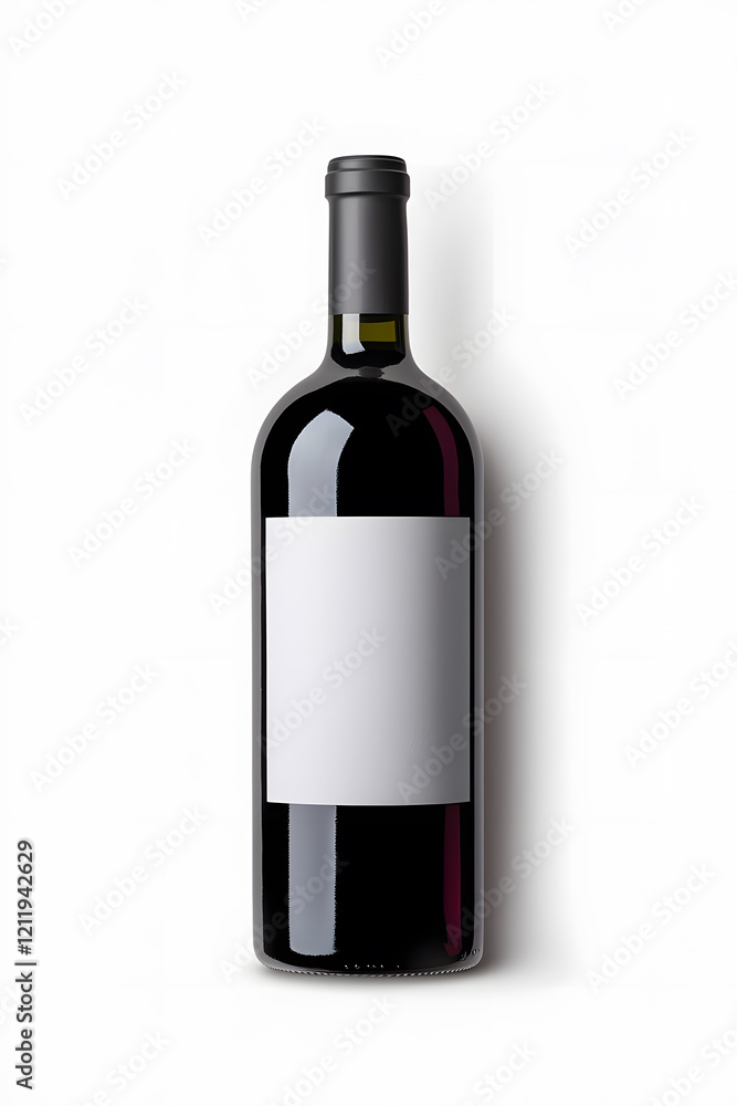 Wine bottle with blank label mock up isolated white background Wine bottle with blank label mock up isolated white background