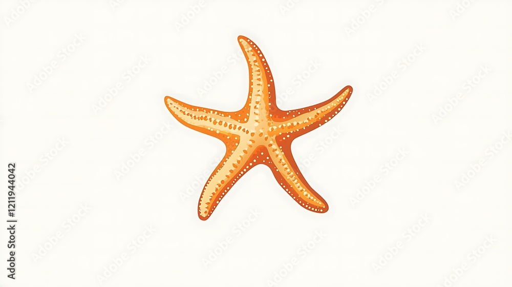 Minimalist Orange Starfish Symbol with Abstract Design Minimalist Orange Starfish Symbol with Abstract Design