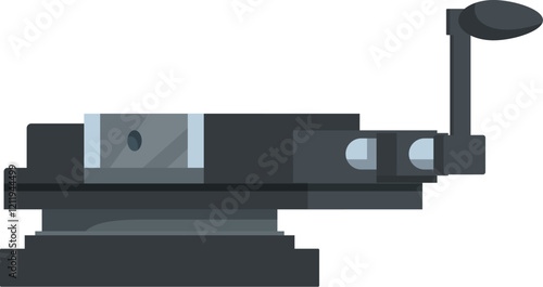 Milling machine vice securely gripping a metal workpiece, ready for precise machining operations
