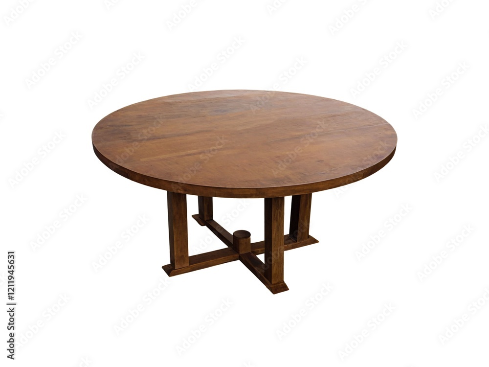 Empty wood round table isolated on white background. Empty wood round table isolated on white background.