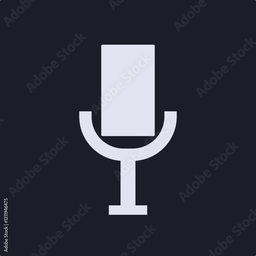 Minimalist microphone icon symbolizing podcasting, audio recording, broadcasting, and communication