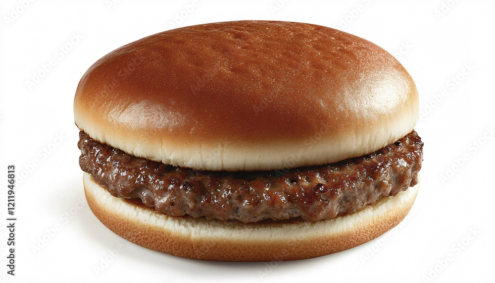 Classic Grilled Beef Burger with Plain Bun