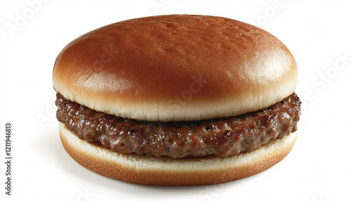 Obraz na płótnie Classic Grilled Beef Burger with Plain Bun w salonie