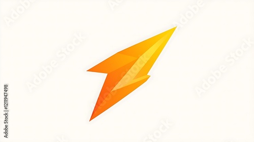 Wallpaper Mural Minimalist Yellow Lightning Bolt Symbol with Sharp Edges Torontodigital.ca