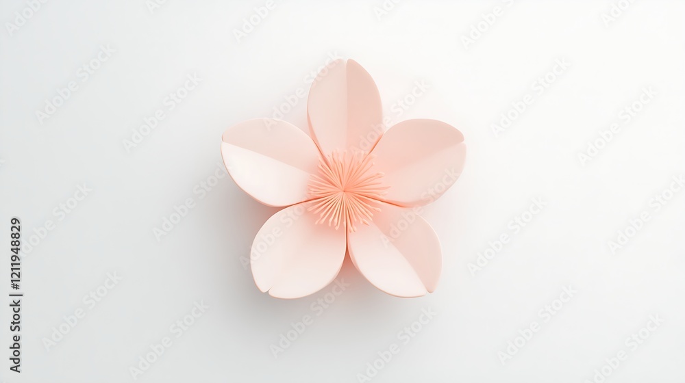 Minimalist Light Pink Flower Symbol with Rounded Petals Minimalist Light Pink Flower Symbol with Rounded Petals