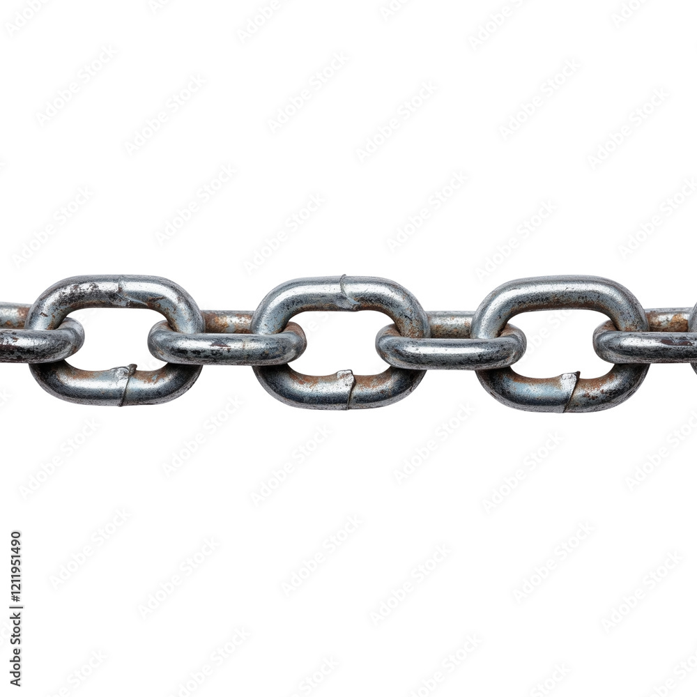Fototapeta premium Metal Chain Isolated on Transparent Background