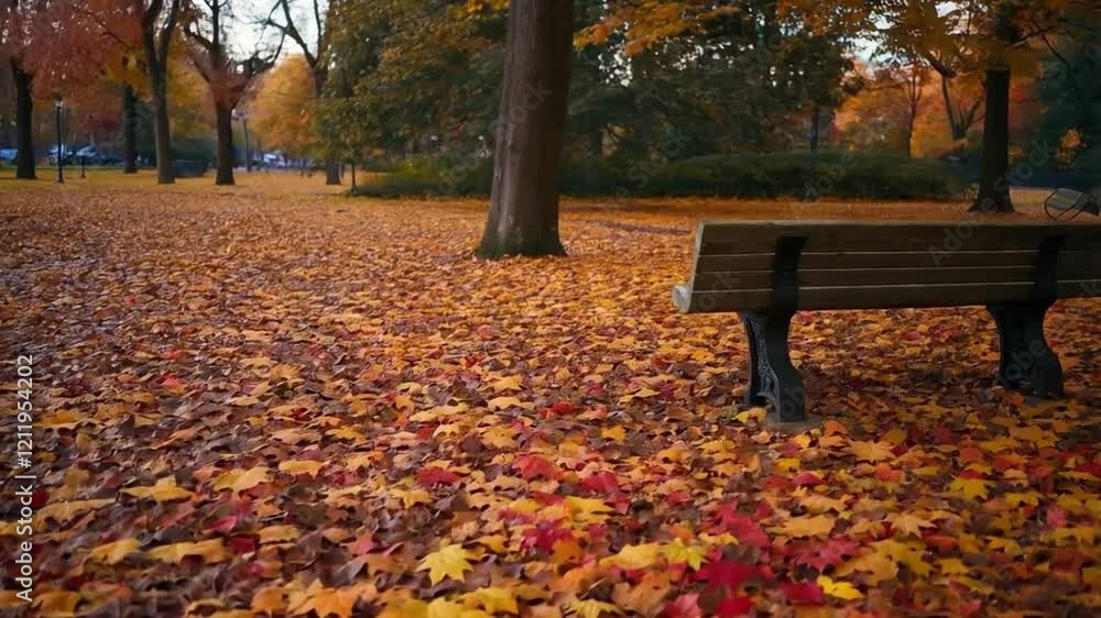 Autumn Colors Fill the Park as Leaves Fall and Create a Vibrant Landscape Autumn Colors Fill the Park as Leaves Fall and Create a Vibrant Landscape